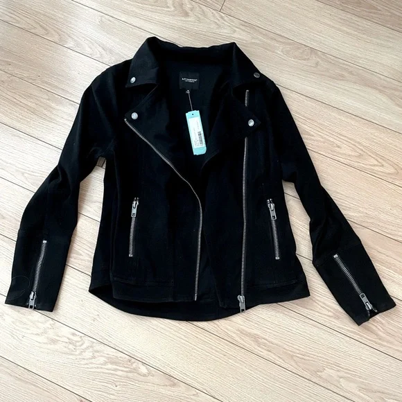 Liverpool Bradford Moto Black Denim Jacket Medium
